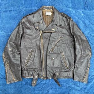 70s authentic Leather biker jacket